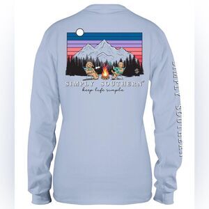 Simply Southern Women's Camp Dog Keep Life Simple Long Sleeve Top Size Medium